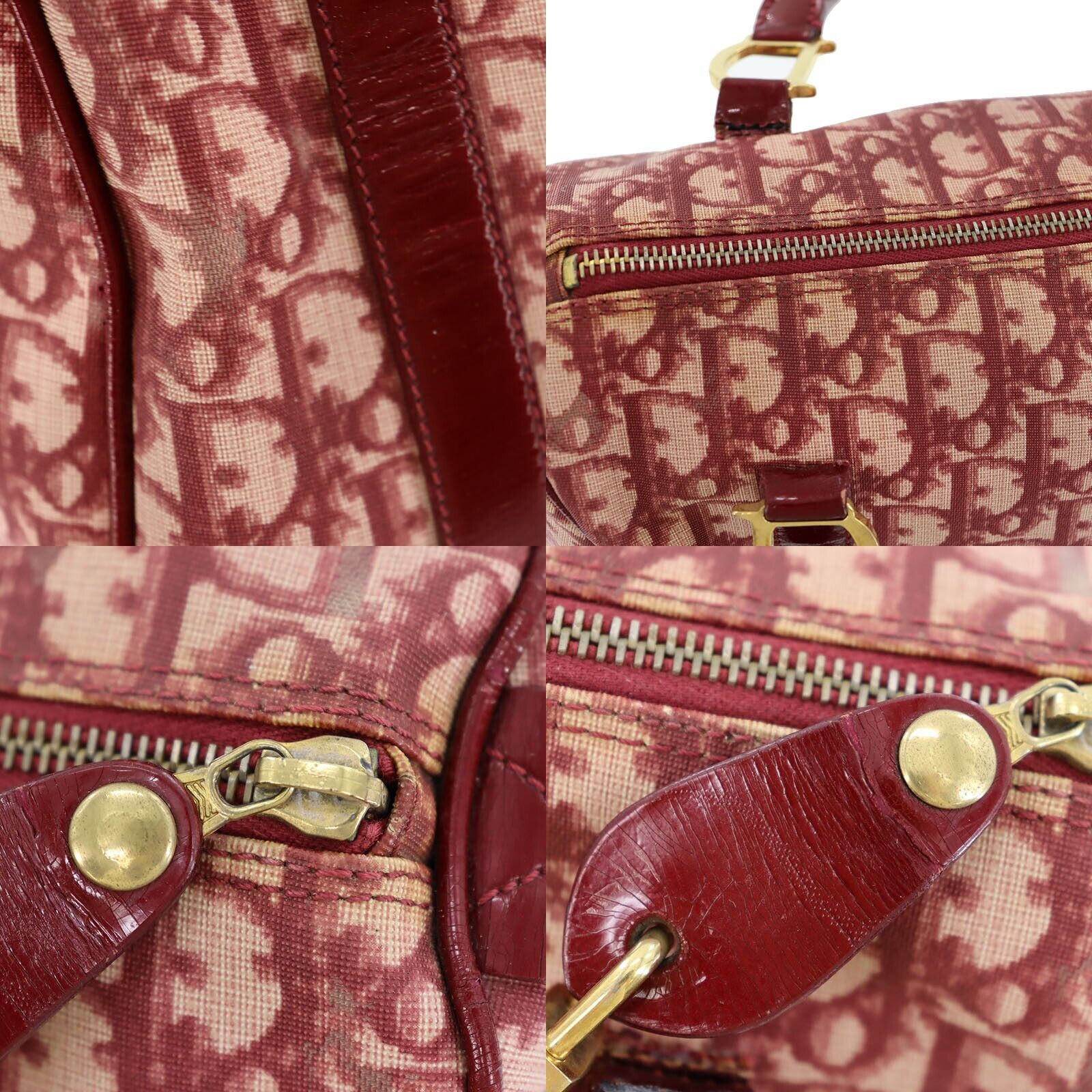 Trotter Mini Boston Bag, Used & Preloved Dior Handbag, LXR USA, Red