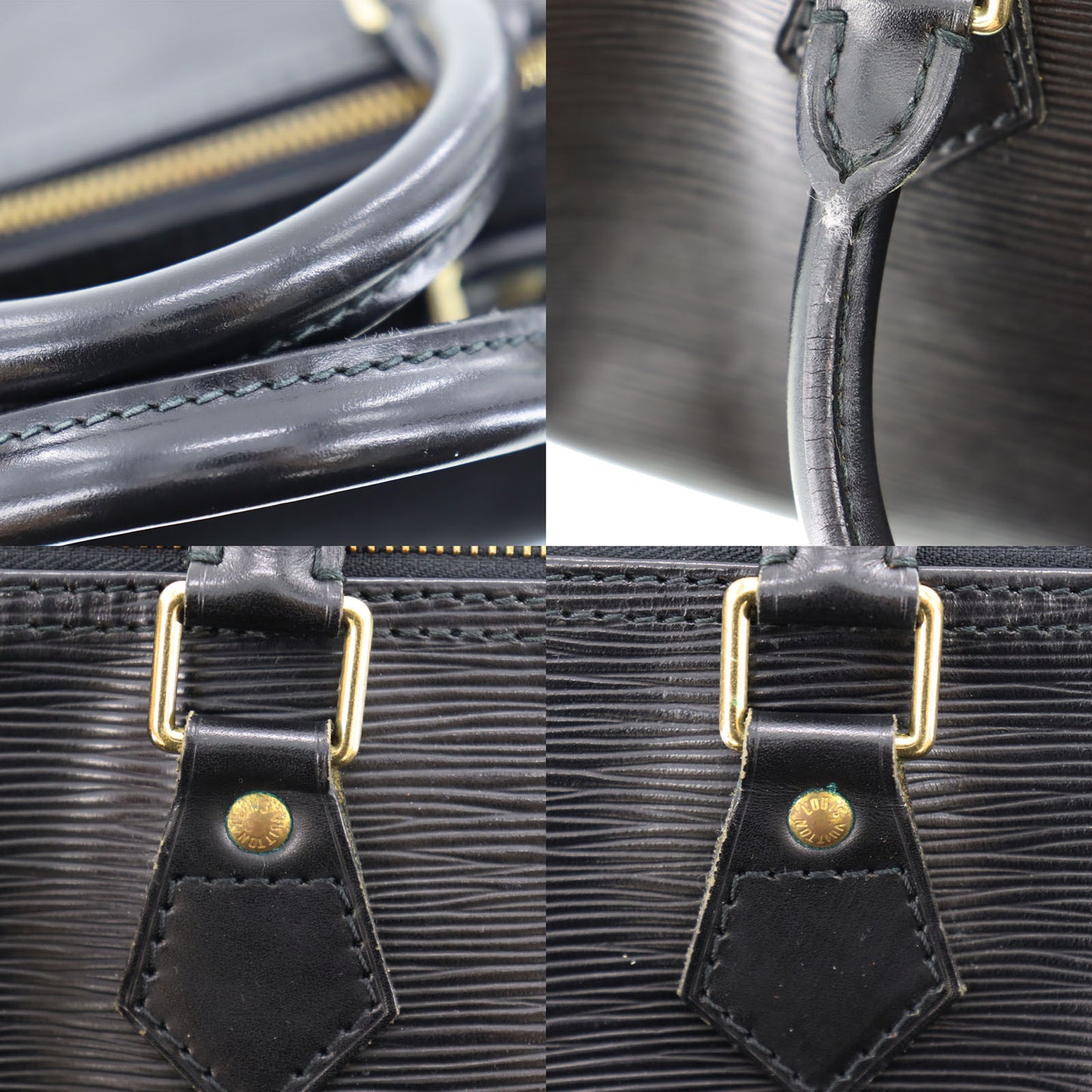 Louis Vuitton speedy 25 Epi Black + LV shoulder strap nylon